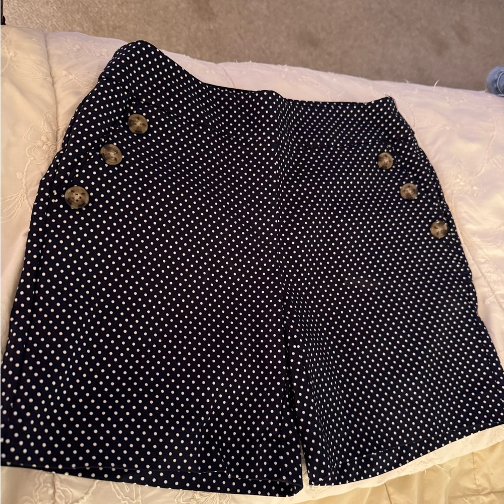 Bella Rose Closet Dark Blue Polka Dot Shorts